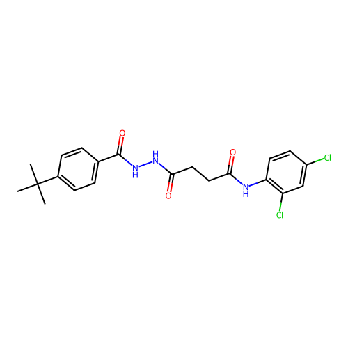 4-[2-(4-tert-butylbenzoyl)hydrazino]-N-(2,4-dichlorophenyl)-4-oxobutanamide structure