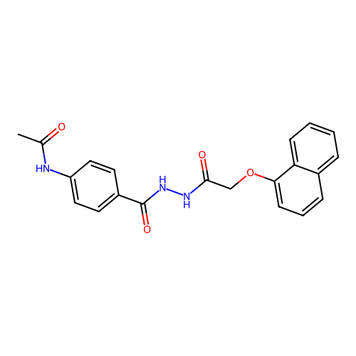 N-{[4-(acetylamino)phenyl]carbonylamino}-2-naphthyloxyacetamide structure