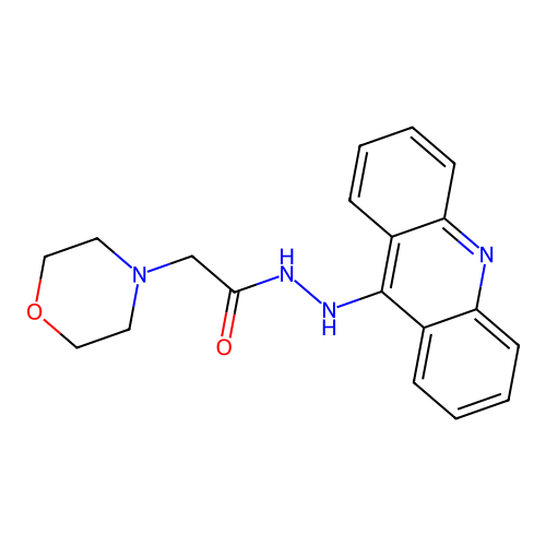 Morpholin-4-yl-acetic acid, N'-acridin-9-yl-hydrazide structure