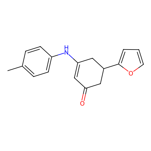 5-(Furan-2-yl)-3-[(4-methylphenyl)amino]cyclohex-2-en-1-one structure