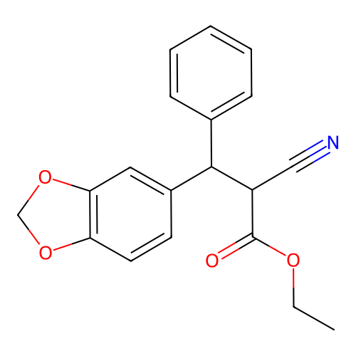 Ethyl 3-(1,3-benzodioxol-5-yl)-2-cyano-3-phenylpropanoate structure