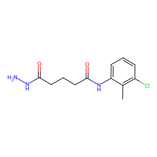 N-(3-chloro-2-methylphenyl)-5-hydrazinyl-5-oxopentanamide structure