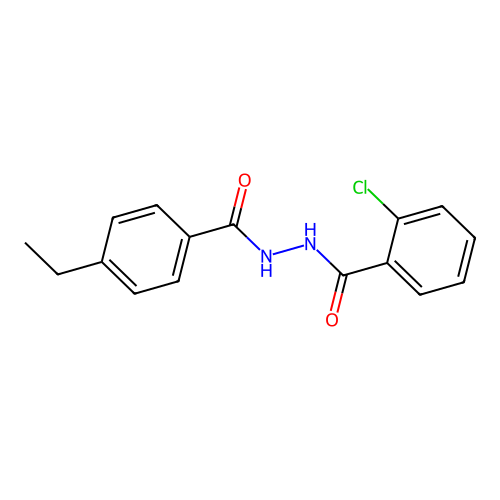 2-chloro-N'-[(4-ethylphenyl)carbonyl]benzohydrazide structure