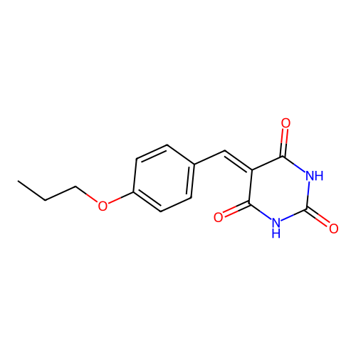 5-(4-propoxybenzylidene)pyrimidine-2,4,6(1H,3H,5H)-trione structure