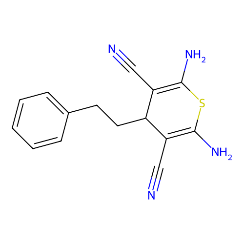 2,6-Diamino-4-phenethyl-4H-thiopyran-3,5-dicarbonitrile structure