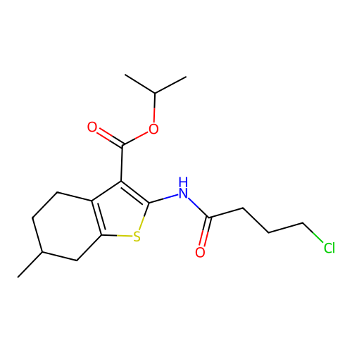 isopropyl 2-(4-chlorobutanamido)-6-methyl-4,5,6,7-tetrahydrobenzo[b]thiophene-3-carboxylate structure
