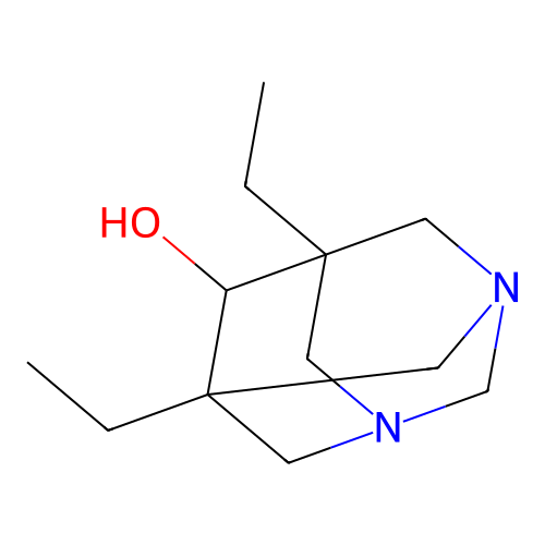 (1r,5R,7S)-5,7-diethyl-1,3-diazaadamantan-6-ol structure