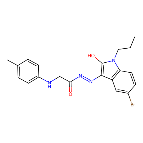 (Z)-N'-(5-bromo-2-oxo-1-propylindolin-3-ylidene)-2-(p-tolylamino)acetohydrazide structure