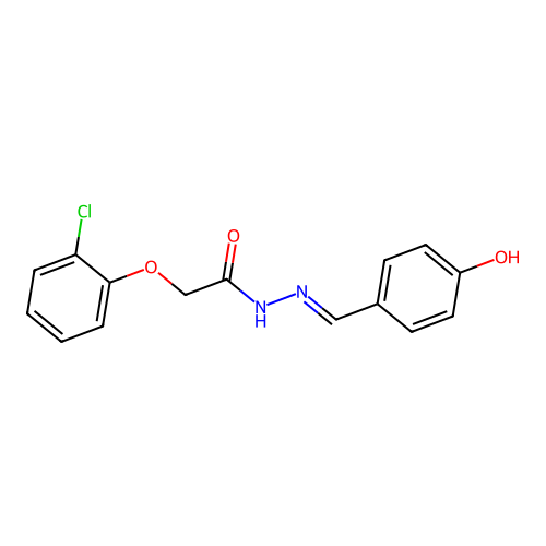 2-(2-chlorophenoxy)-N-[(4-hydroxyphenyl)methylideneamino]acetamide structure