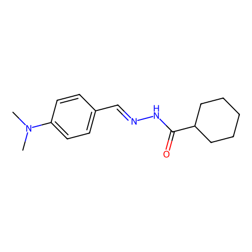 N-[[4-(dimethylamino)phenyl]methylideneamino]cyclohexanecarboxamide structure