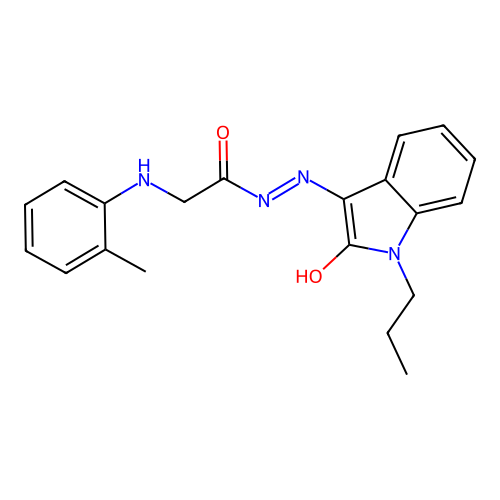 (E)-N'-(2-oxo-1-propylindolin-3-ylidene)-2-(o-tolylamino)acetohydrazide structure