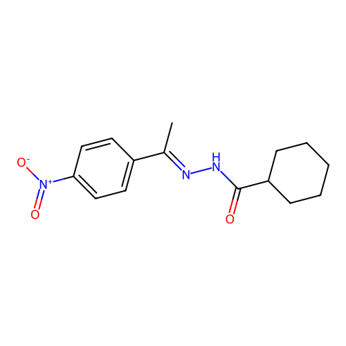 N'-[(1E)-1-(4-nitrophenyl)ethylidene]cyclohexanecarbohydrazide structure
