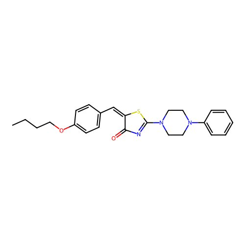 (5E)-5-(4-butoxybenzylidene)-2-(4-phenylpiperazin-1-yl)-1,3-thiazol-4(5H)-one structure