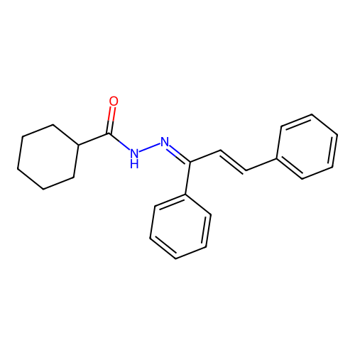 N'-(1,3-diphenyl-2-propenylidene)cyclohexanecarbohydrazide structure