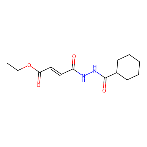 ethyl (2E)-4-[2-(cyclohexylcarbonyl)hydrazinyl]-4-oxobut-2-enoate structure
