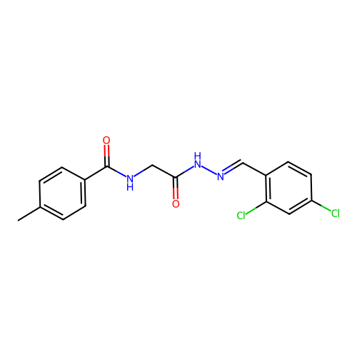 N-(2-(2-(2,4-Dichlorobenzylidene)hydrazino)-2-oxoethyl)-4-methylbenzamide structure