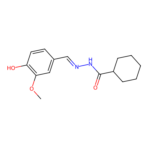 N-[(4-hydroxy-3-methoxyphenyl)methylideneamino]cyclohexanecarboxamide structure