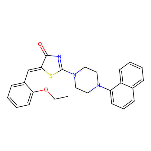 (Z)-5-(2-ethoxybenzylidene)-2-(4-(naphthalen-1-yl)piperazin-1-yl)thiazol-4(5H)-one structure