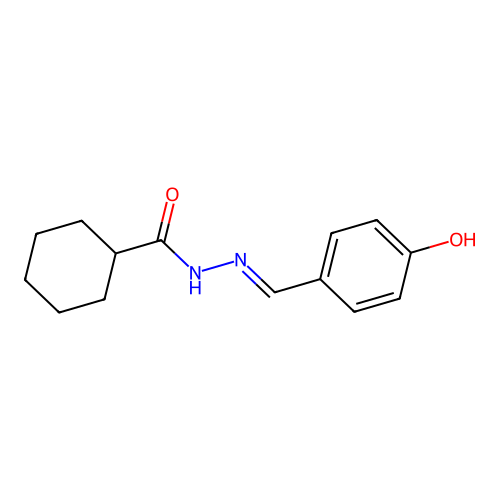 N-[(4-hydroxyphenyl)methylideneamino]cyclohexanecarboxamide structure