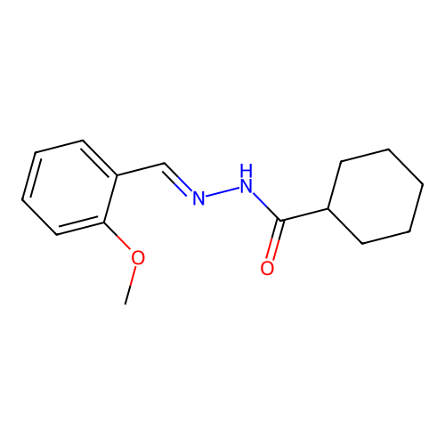 N-[(2-methoxyphenyl)methylideneamino]cyclohexanecarboxamide structure