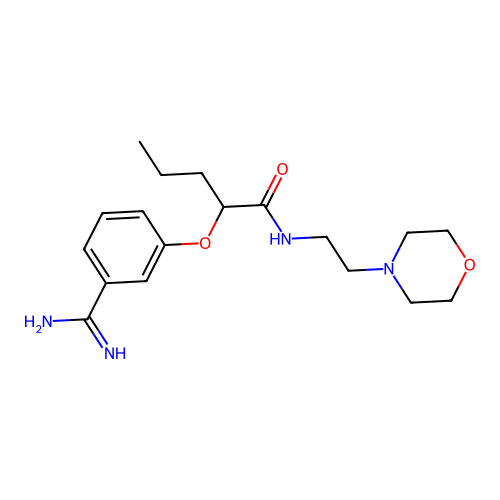 2-[3-(Aminoiminomethyl)phenoxy]-N-[2-(4-morpholinyl)ethyl]pentanamide structure