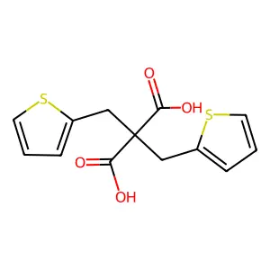 2,2-Bis(thiophen-2-ylmethyl)propanedioic acid structure