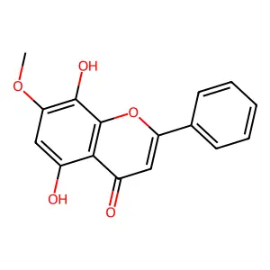 5,8-Dihydroxy-7-methoxy-2-phenyl-4H-1-benzopyran-4-one structure