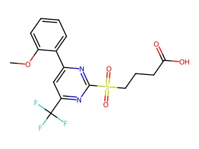 4-((4-(2-Methoxyphenyl)-6-(trifluoromethyl)pyrimidin-2-yl)sulfonyl)butanoic acid structure