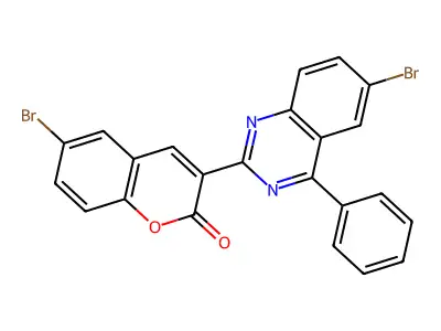 6-bromo-3-(6-bromo-4-phenylquinazolin-2-yl)-2H-chromen-2-one structure