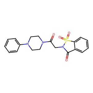 2-(2-oxo-2-(4-phenylpiperazin-1-yl)ethyl)benzo[d]isothiazol-3(2H)-one 1,1-dioxide structure