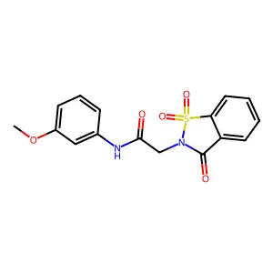 2-(1,1-dioxido-3-oxo-1,2-benzisothiazol-2(3H)-yl)-N-(3-methoxyphenyl)acetamide structure