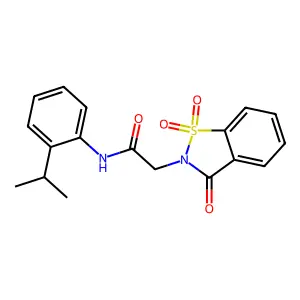 2-(1,1-dioxido-3-oxo-1,2-benzisothiazol-2(3H)-yl)-N-(2-isopropylphenyl)acetamide structure