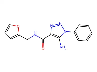 5-amino-N-(furan-2-ylmethyl)-1-phenyltriazole-4-carboxamide structure