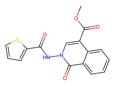 Methyl 1-oxo-2-(thiophene-2-carboxamido)-1,2-dihydroisoquinoline-4-carboxylate structure