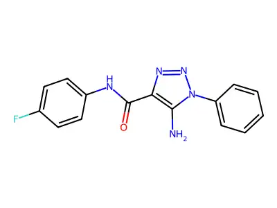 5-amino-N-(4-fluorophenyl)-1-phenyl-1H-1,2,3-triazole-4-carboxamide structure