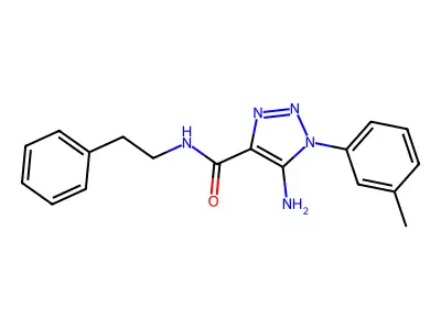 5-amino-1-(3-methylphenyl)-N-(2-phenylethyl)-1H-1,2,3-triazole-4-carboxamide structure