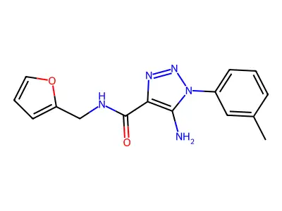 5-amino-N-(furan-2-ylmethyl)-1-(3-methylphenyl)triazole-4-carboxamide structure