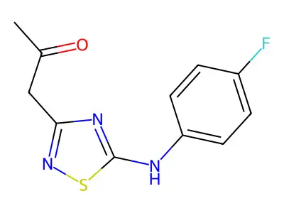 1-[5-(4-Fluoroanilino)-1,2,4-thiadiazol-3-yl]propan-2-one structure