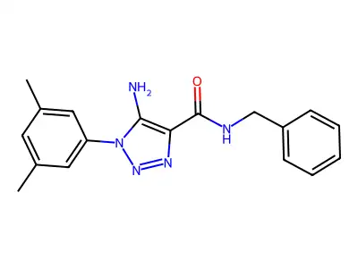 5-amino-1-(3,5-dimethylphenyl)-N-(phenylmethyl)-4-triazolecarboxamide structure