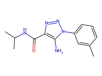 5-amino-1-(3-methylphenyl)-N-propan-2-yltriazole-4-carboxamide structure
