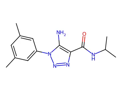 5-amino-1-(3,5-dimethylphenyl)-N-(propan-2-yl)-1H-1,2,3-triazole-4-carboxamide structure