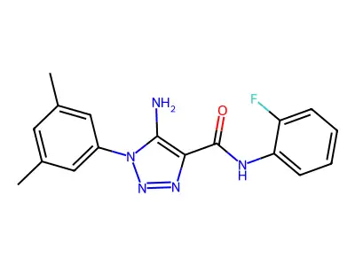 5-amino-1-(3,5-dimethylphenyl)-N-(2-fluorophenyl)triazole-4-carboxamide structure