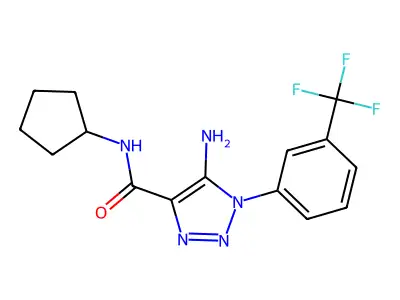5-amino-N-cyclopentyl-1-[3-(trifluoromethyl)phenyl]triazole-4-carboxamide structure