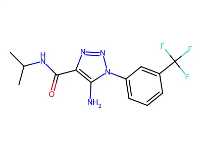 5-amino-N-propan-2-yl-1-[3-(trifluoromethyl)phenyl]triazole-4-carboxamide structure