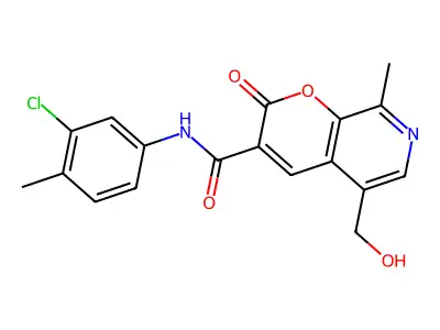 N-(3-chloro-4-methylphenyl)-5-(hydroxymethyl)-8-methyl-2-oxo-2H-pyrano[2,3-c]pyridine-3-carboxamide structure