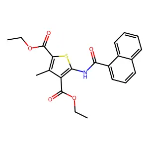 Diethyl 3-methyl-5-(naphthalene-1-carbonylamino)thiophene-2,4-dicarboxylate structure