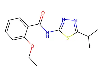 2-ethoxy-N-(5-isopropyl-1,3,4-thiadiazol-2-yl)benzamide structure