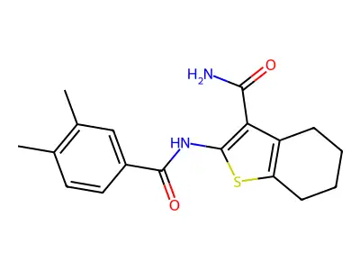 2-(3,4-Dimethylbenzamido)-4,5,6,7-tetrahydrobenzo[b]thiophene-3-carboxamide structure