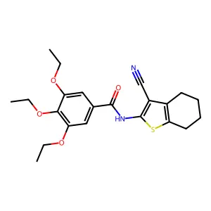 N-(3-cyano-4,5,6,7-tetrahydro-1-benzothiophen-2-yl)-3,4,5-triethoxybenzamide structure