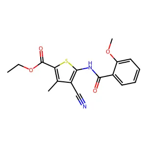 Ethyl 4-cyano-5-(2-methoxybenzamido)-3-methylthiophene-2-carboxylate structure